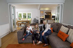 Vufold bi-folding doors in family home