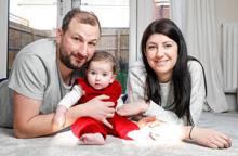 Family in their new home at Clipstone Park